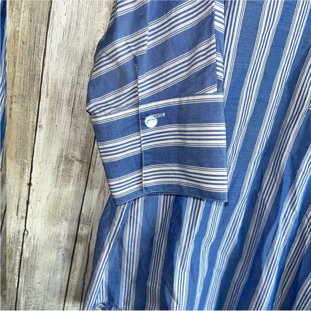 Fate Poplin Blue Stiped Oversized Blouse - Picture 6 of 7
